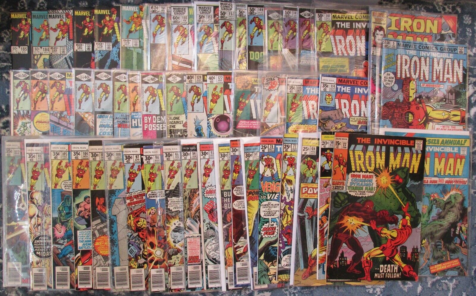 Lot 53 Different THE INVINCIBLE IRON MAN Marvel Comics 1970s/80s