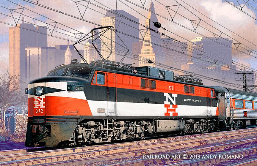 NEW HAVEN RR EP5 FRESH RAILROAD ART, LIMITED EDITION PRINT BY ANDY ROMANO
