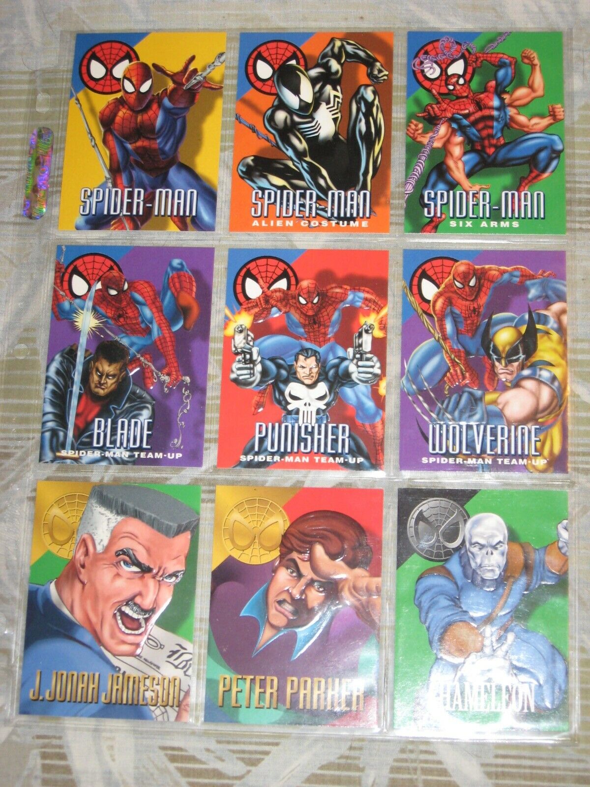 1996 MARVEL VISION BASE 100 CARD SET VENOM SPIDER-MAN WITH ALL 4 MINI-MAGS