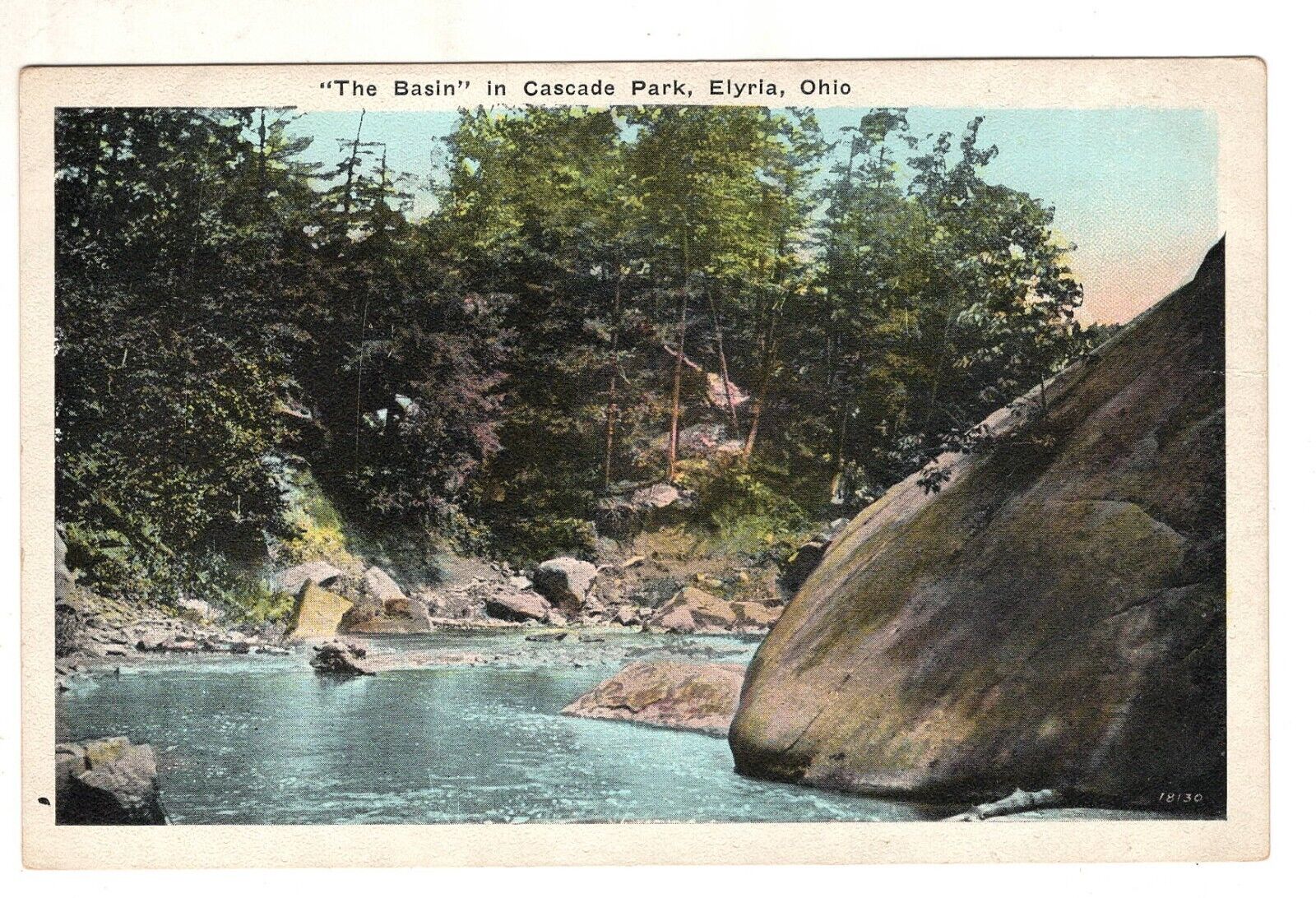 Elyria OH The Basin Cascade Park Vintage Postcard