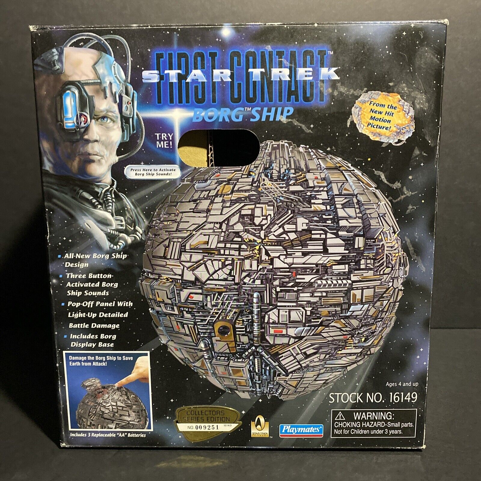 1996 STAR TREK TNG First Contact Borg Ship Sphere Playmates Open Box