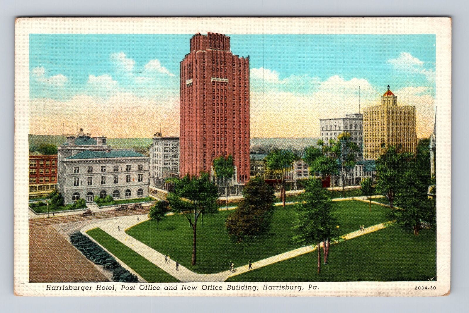 Harrisburg PA-Pennsylvania, Harrisburger Hotel, Vintage Souvenir c1940 Postcard