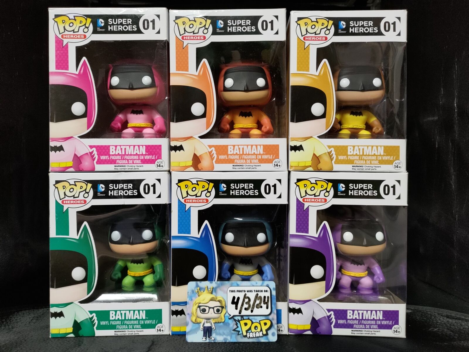 FUNKO POP Heroes RARE DC Bundle 6pc 01 Batman (Rainbow) Complete Set [VAULTED]