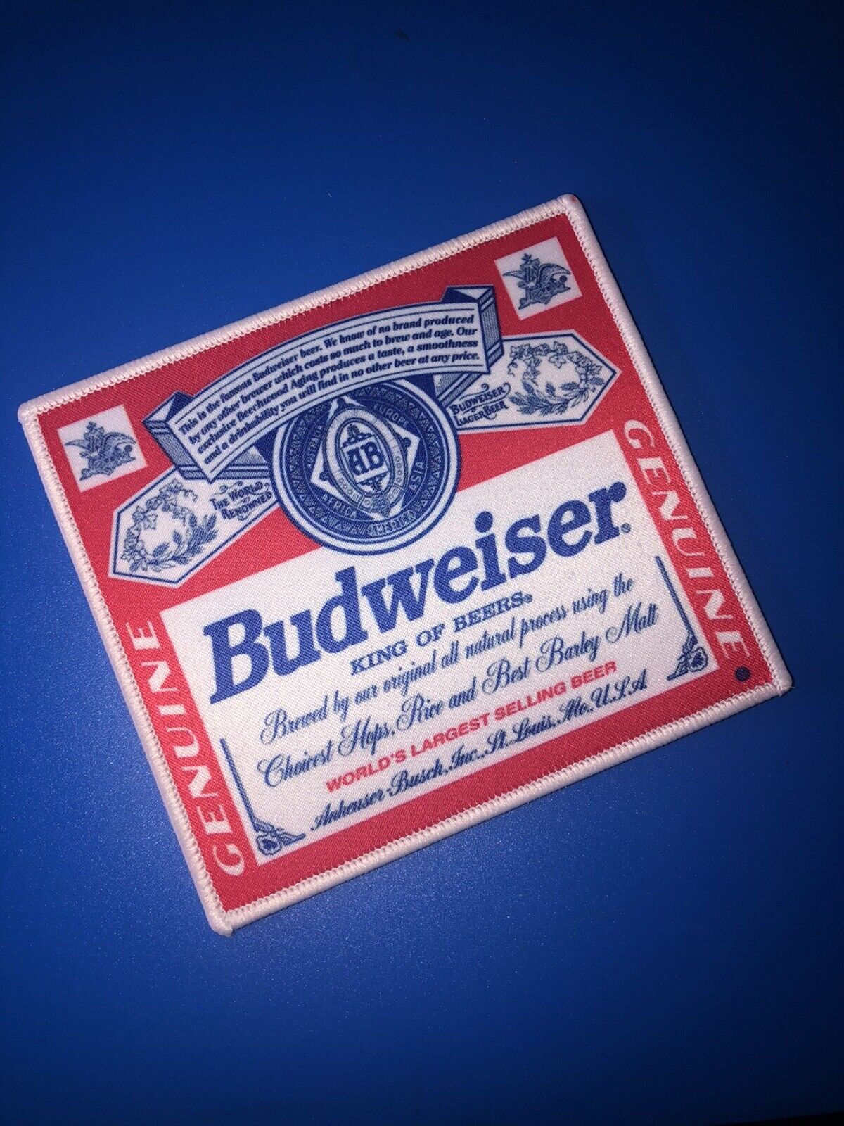 Budweiser King Of Beers Anheuser Busch Beer Printed Iron On Patch 4”.