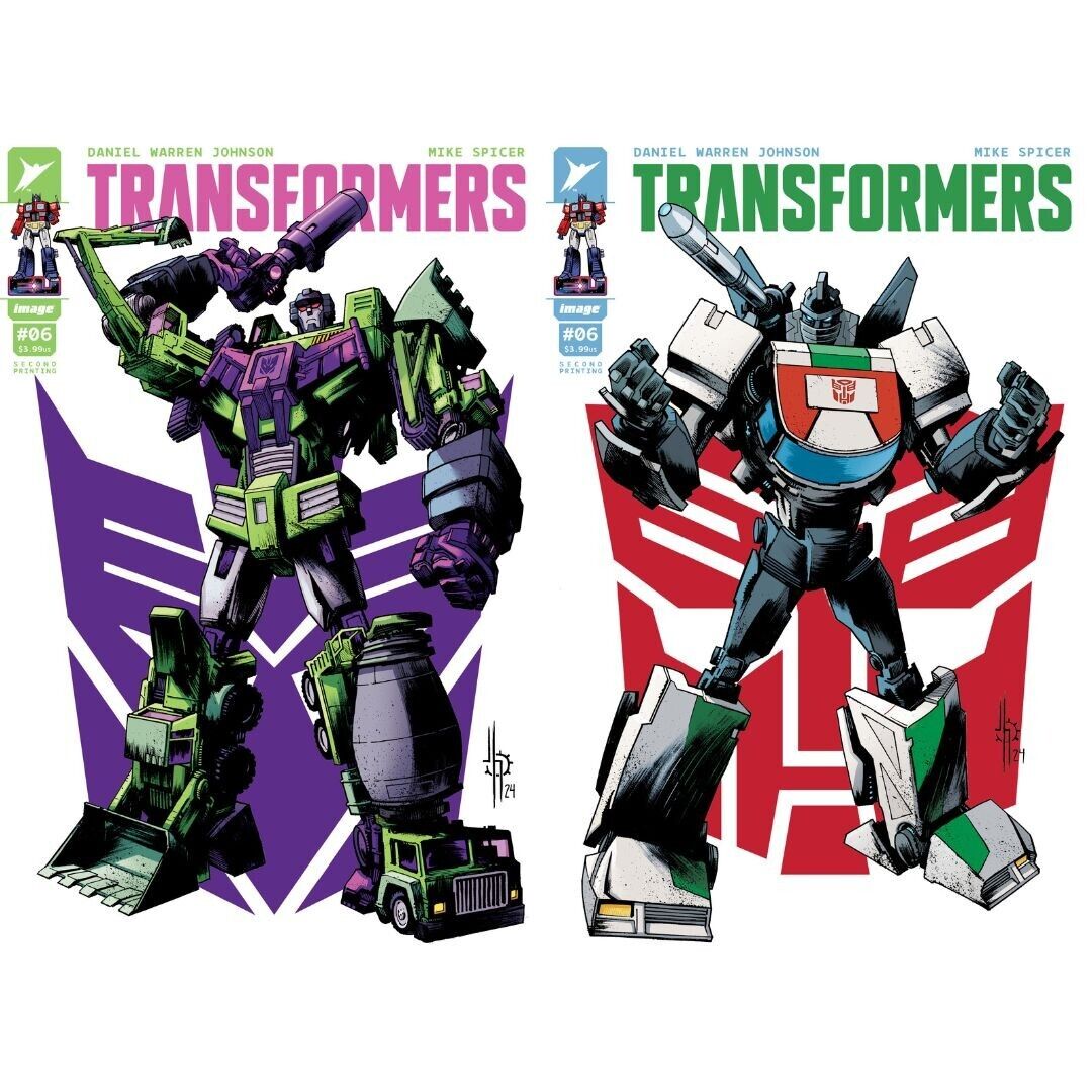 Transformers #6 Second Printing Cover A B Set