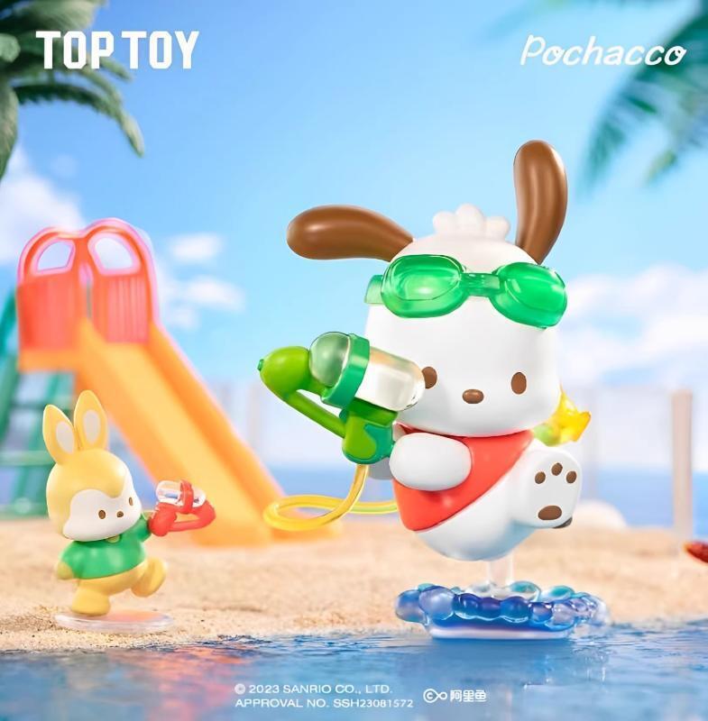 TOP TOY Sanrio Pochacco Holiday Beach Series Blind Box(confirmed)Figure Gift Toy
