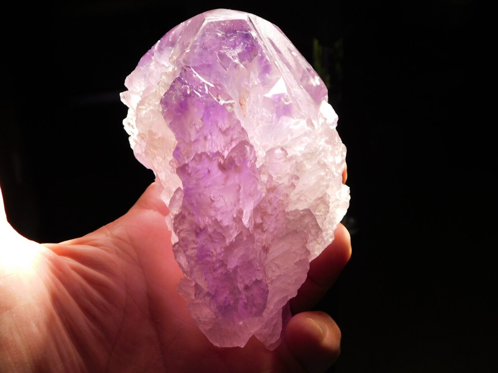 BIG Etched Translucent Purple AAA ELESTIAL Amethyst Crystal Bolivia 560gr