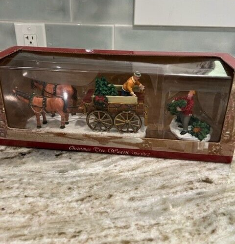 Vintage LEMAX Christmas Tree Wagon With Horses NEW In Box