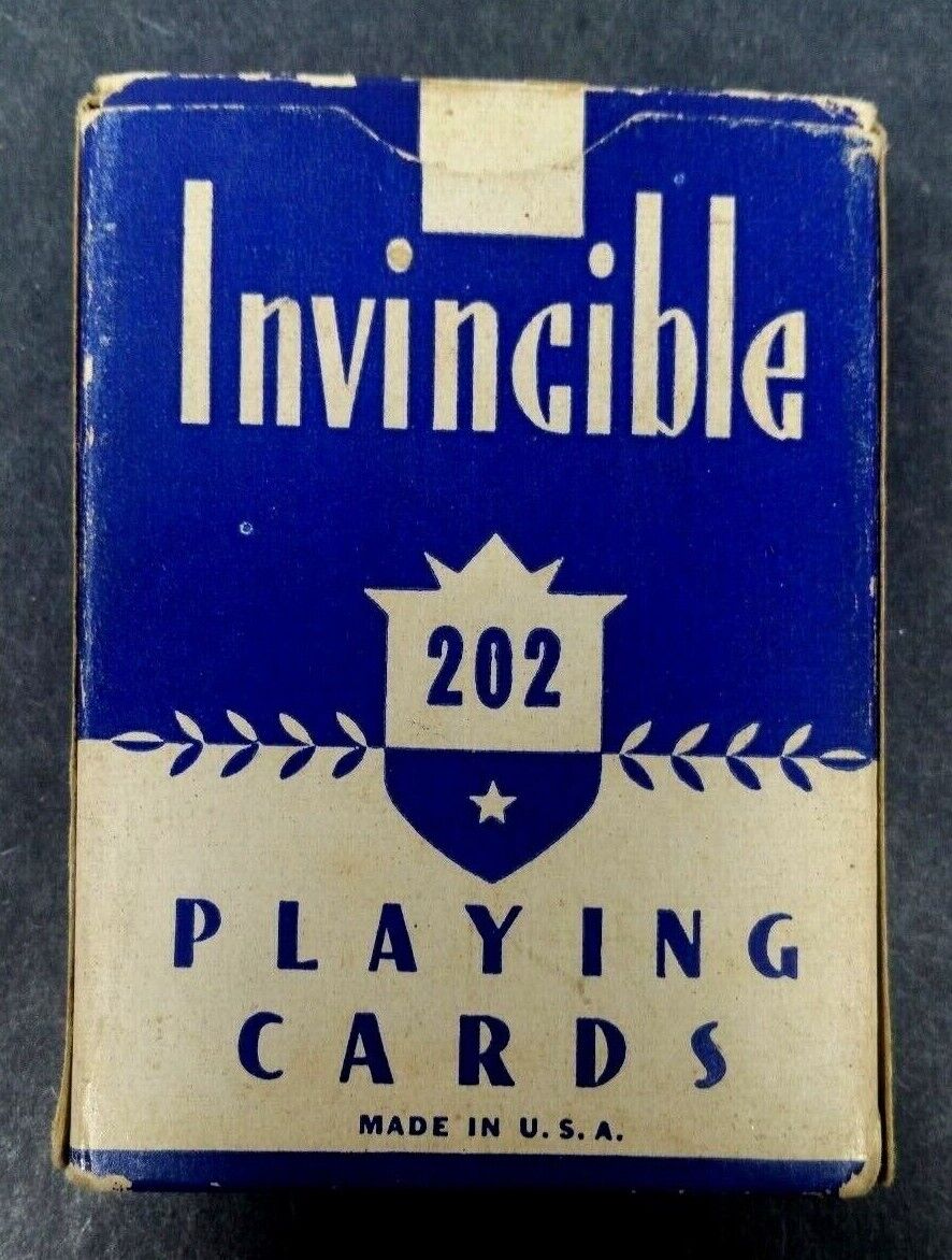 Vintage Invincible 202 Straight Deck Playing VG+ Pre 1945 Complete Made In USA 