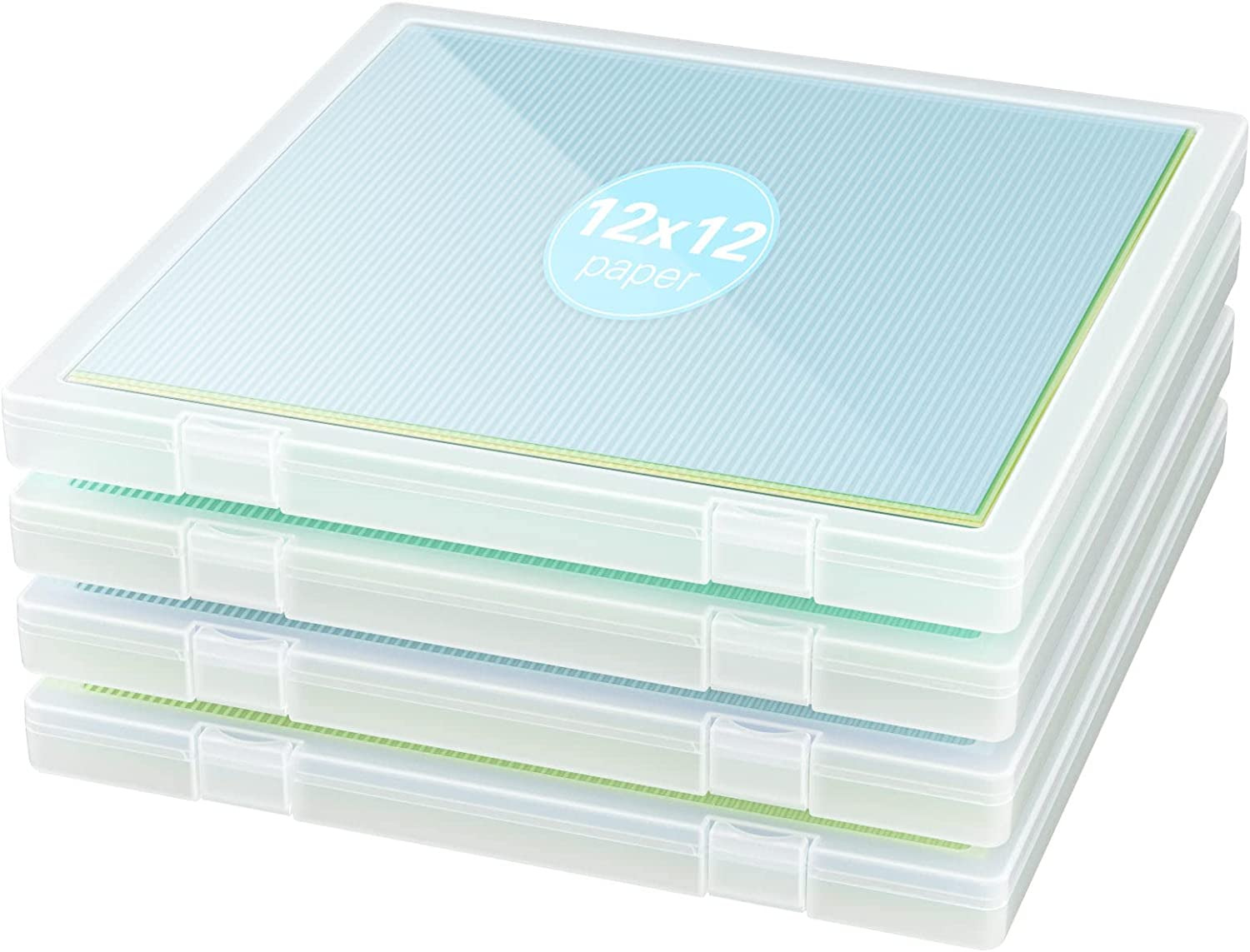 12 X 12 Paper Storage, 4 Pack Scrapbook Storage Box for 12\
