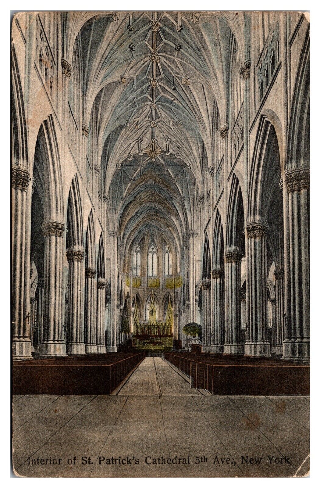 1908 Interior of St. Patricks Cathedral, New York City, NY Postcard