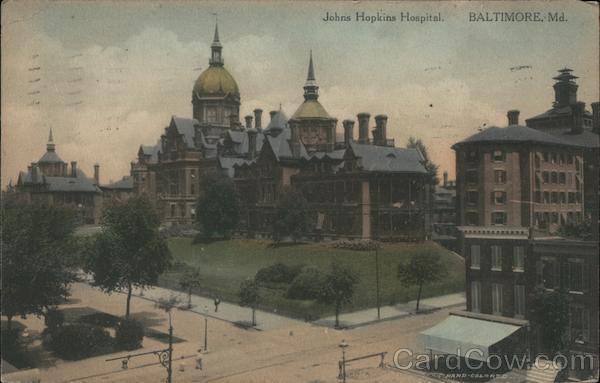 1911 Baltimore,MD Johns Hopkins Hospital Maryland Antique Postcard 1c stamp