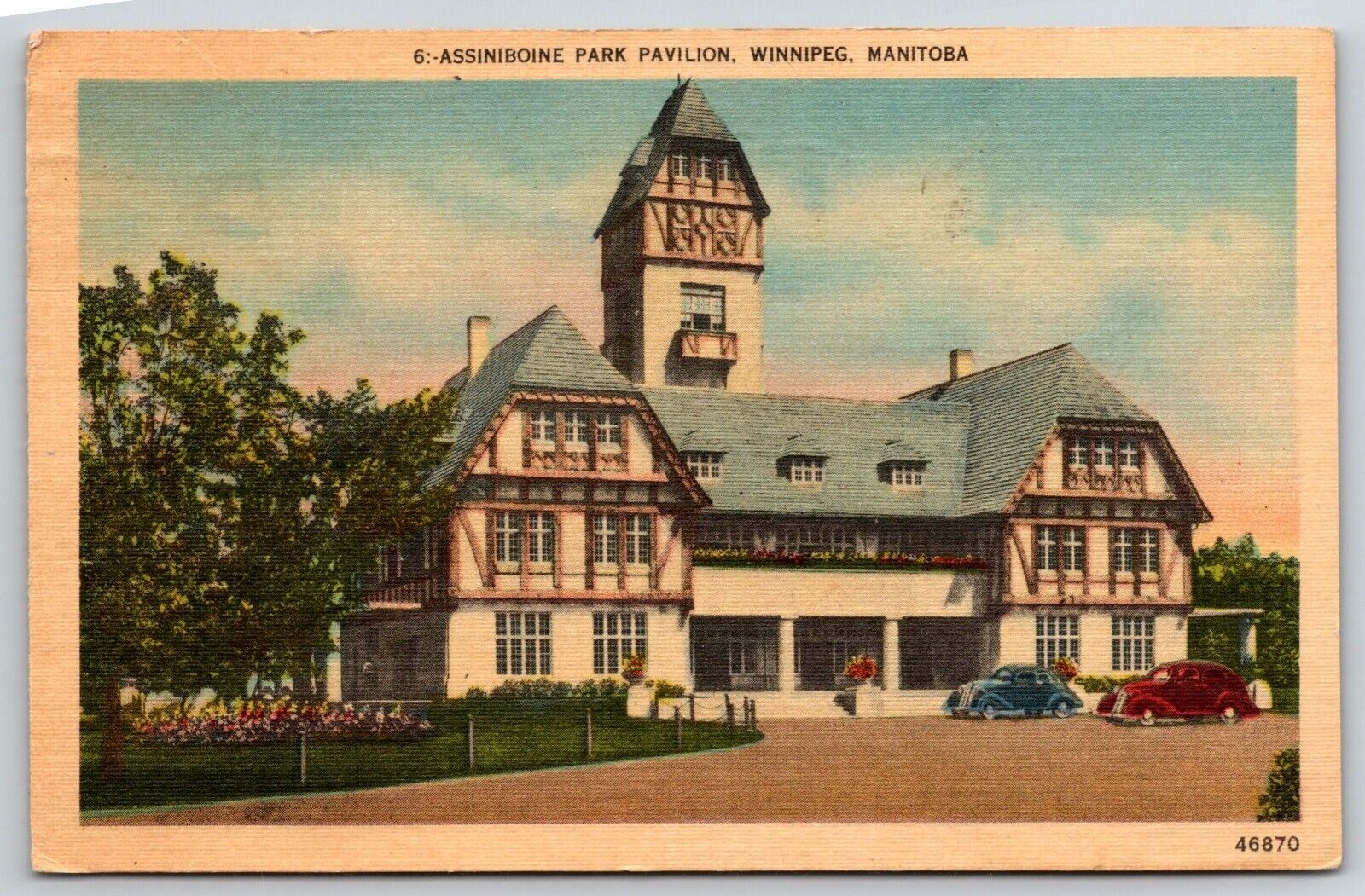 Postcard Winnipeg Manitoba Assiniboine Park Pavillion Vintage Posted Bradley Fam