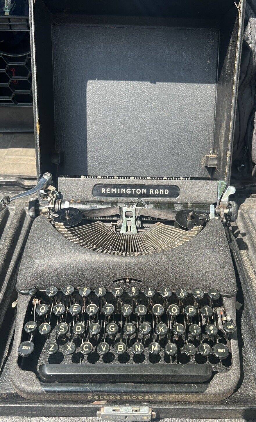 Remington Rand Typewriter Deluxe Model 5 In Original Case