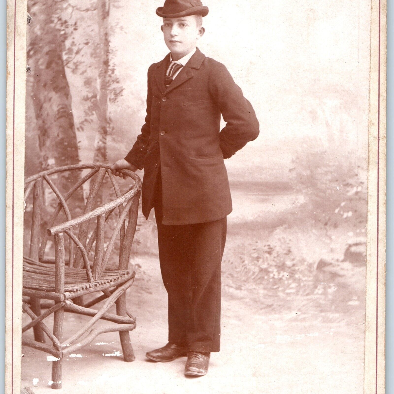 c1880s Lebanon, PA Handsome Mature Young Man Little Adult Cabinet Card Photo B14