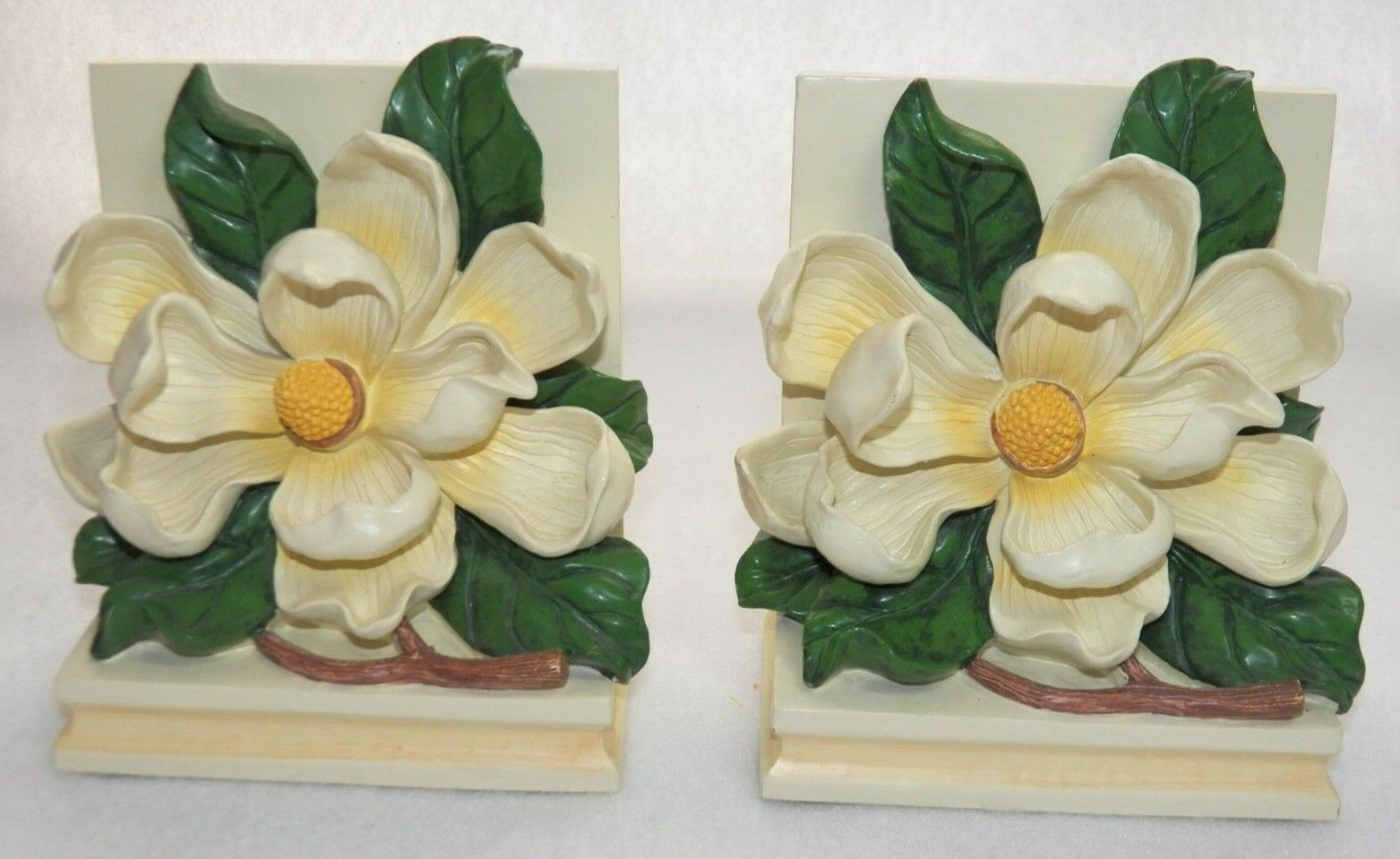 Set of Magnolia Blossoms Bookends, 5 1/2\