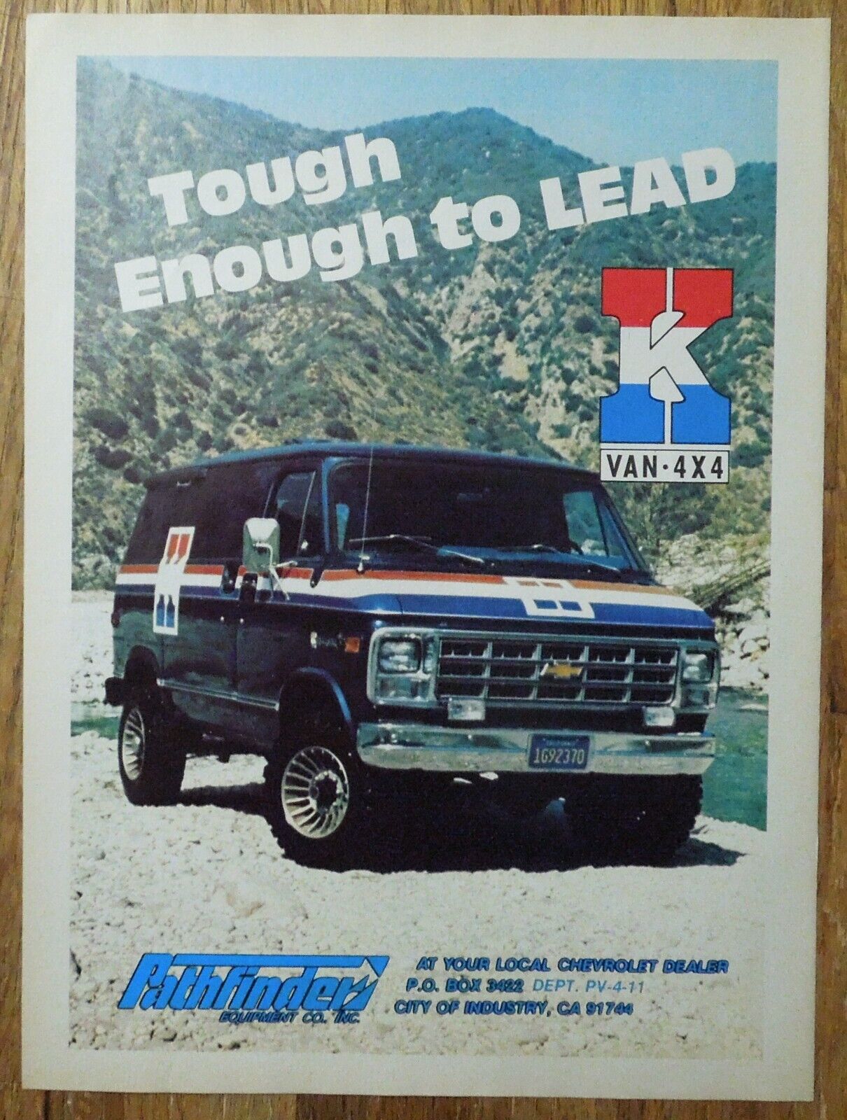 1978 PATHFINDER Equipment Co. Chevy Van 4x4 Magazine Ad - Tough Enough To Lead