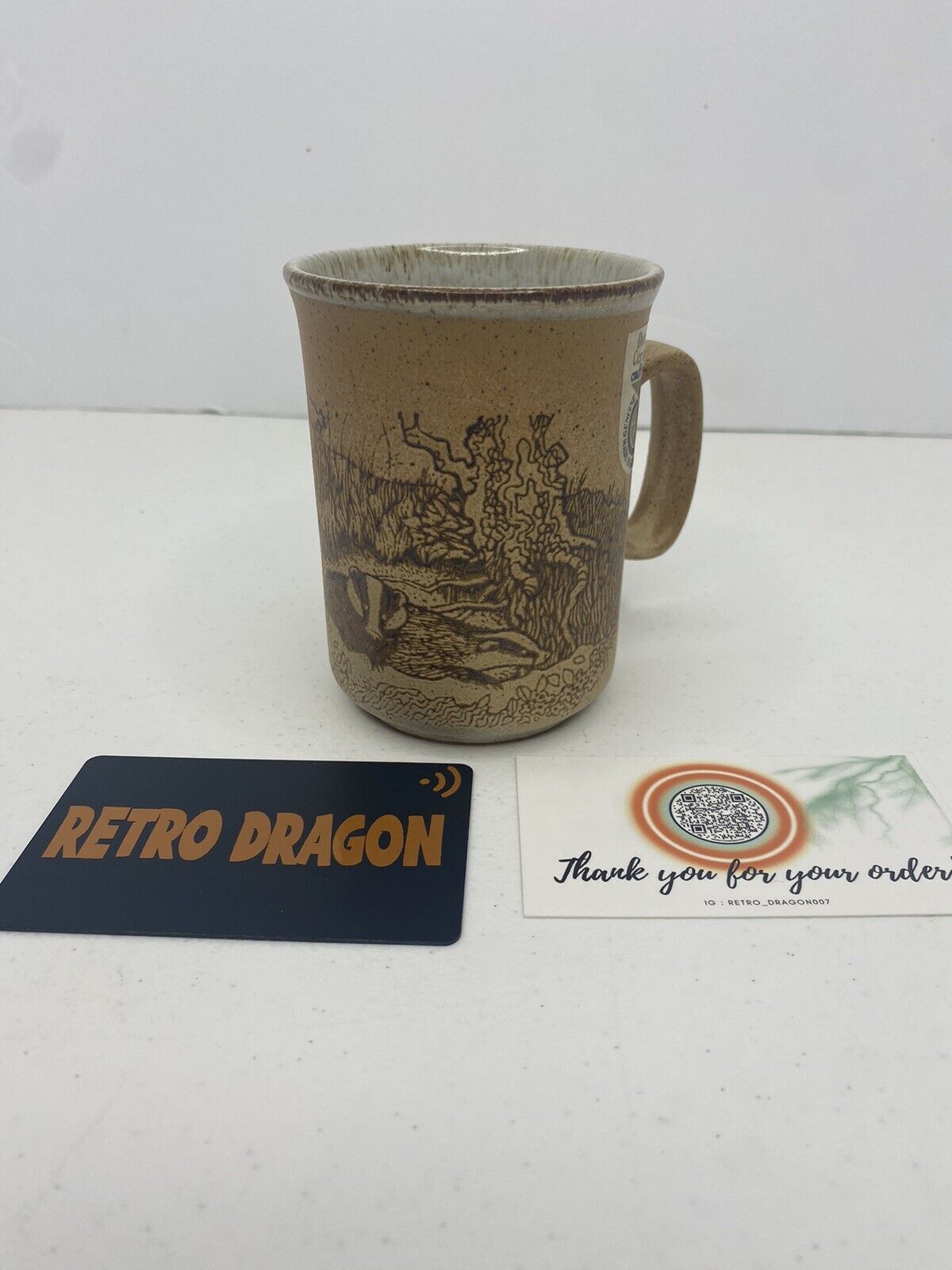 Vintage VTG Dunoon Ceramics Honey Badger Coffee Tea Mug 250ml Made In Scotland