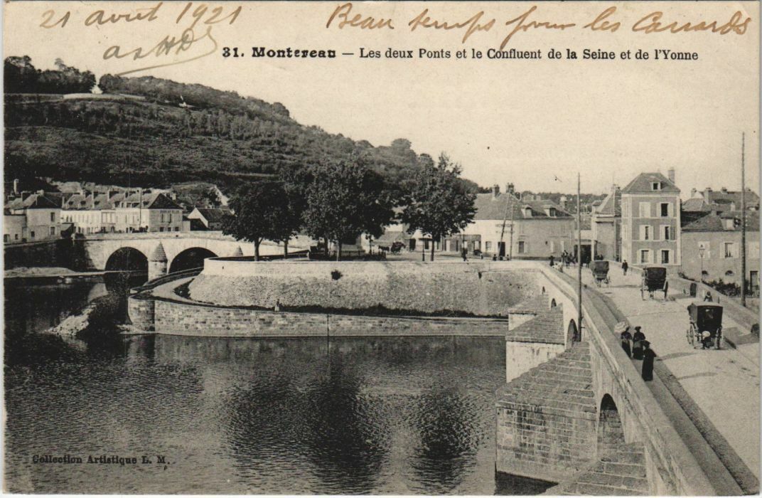 CPA Montereau Les deux Ponts FRANCE (1100784)