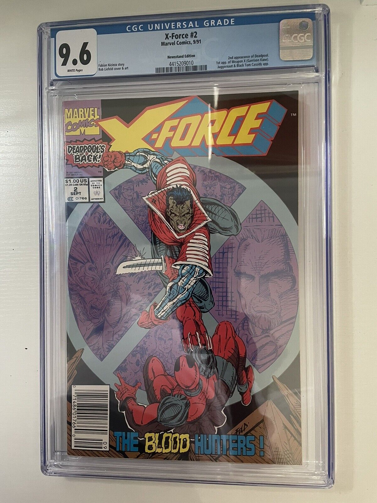 CGC Universal Grade 9.6 X-FORCE 2 NEWSSTAND KEY ISSUE 2ND APPEARANCE OF DEADPOOL
