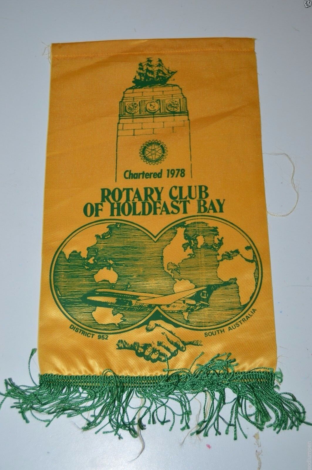 Vintage Holdfast Bay South Australia Rotary International Club Wall Banner Flag