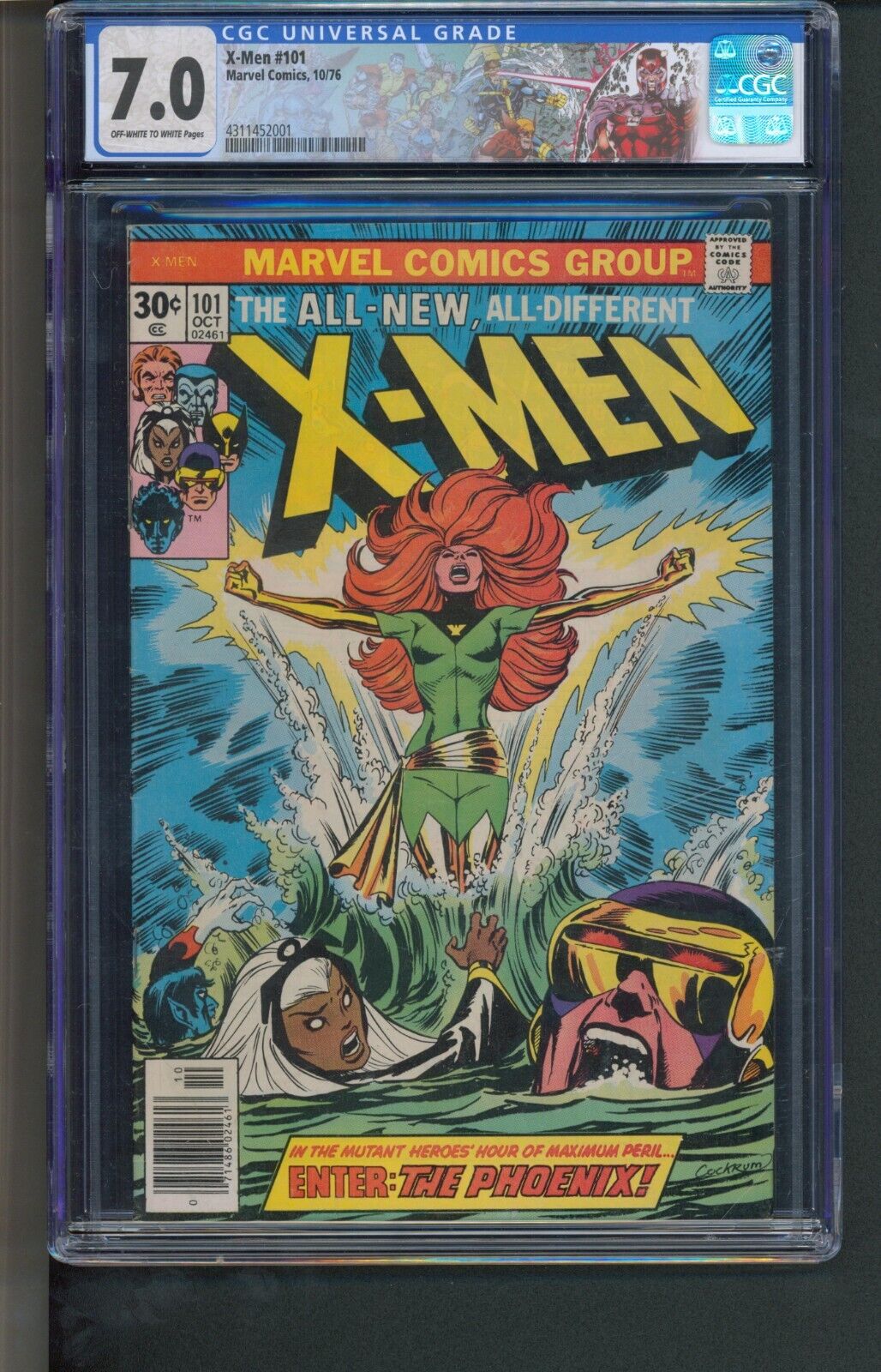 X-men 101 CGC 7.0 Off-White to White Pages 1st App Phoenix