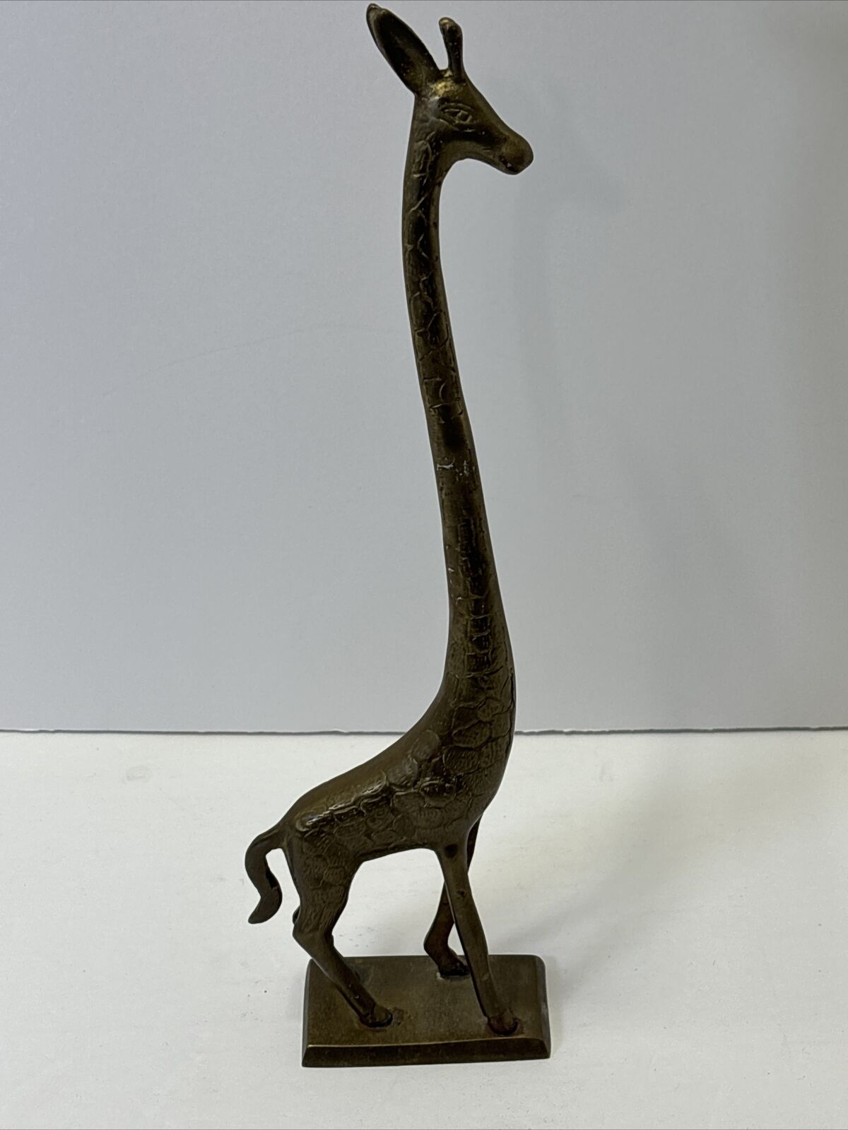 Vintage 12 in Brass Giraffe Figurine Made in India