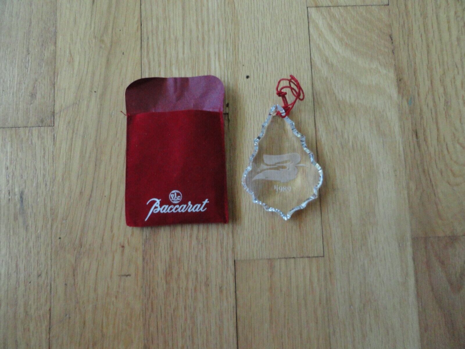 Vintage Baccarat 1989 Christmas Ornament with Pouch