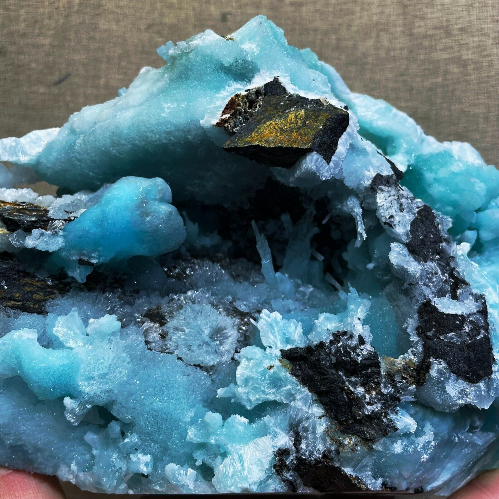 4.12LB Natural Blue Texture Stone Crystal,Heteropolar Of Chinese Blue Aragonite