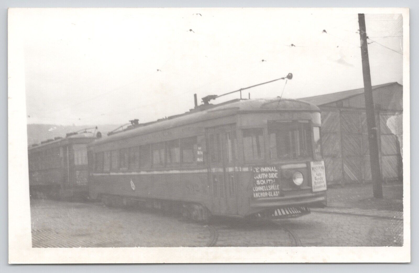 RPPC Pittsburgh Pennslyvania Trolley Tram 832 South Connellsville Photo Postcard