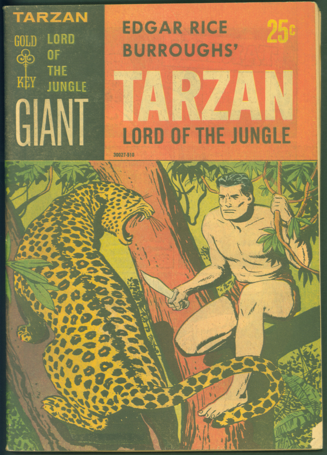 VTG 1965 Gold Key Comics 25 Cent Giant Tarzan #1 VG Valley of Mists Leopard CVR