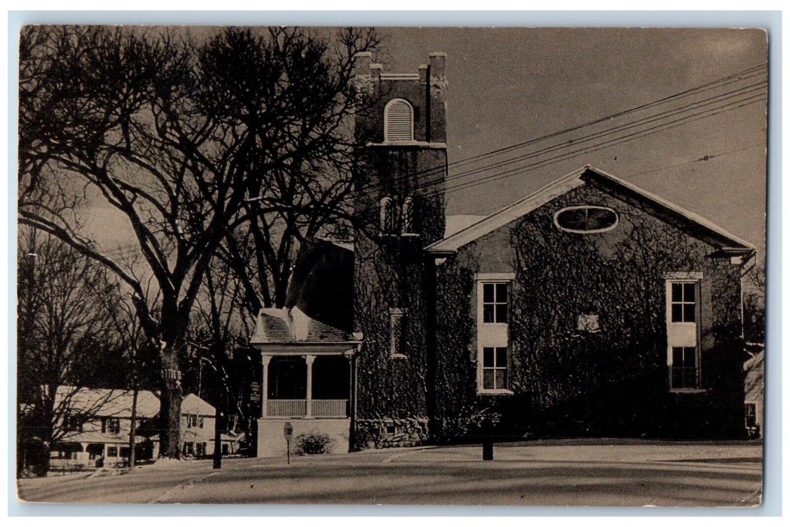 Sharon Connecticut CT Postcard Methodist Church Exterior Building c1940 Vintage