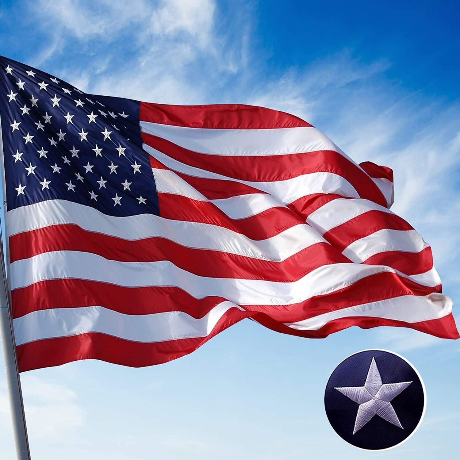 Jetlifee American Flag American Flags American Flag 6x10 Outdoor US Flags wit...