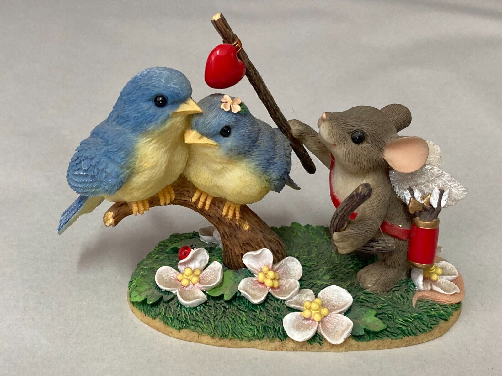 Charming Tails - Fitz & Floyd * LOVE BIRDS * Little Mouse & Bluebirds Valentine