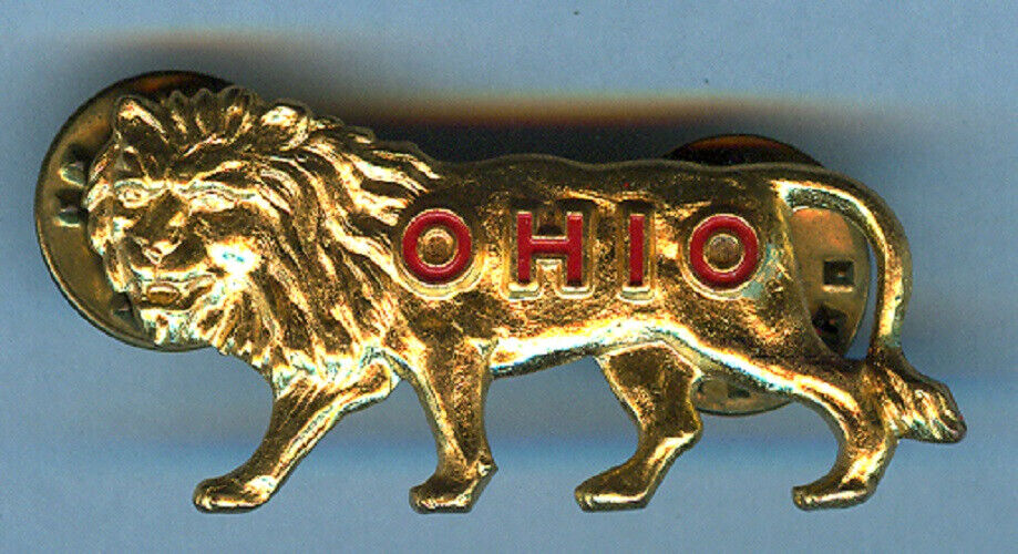Lions Club Pins - Ohio 1968 Gold Tone Lion