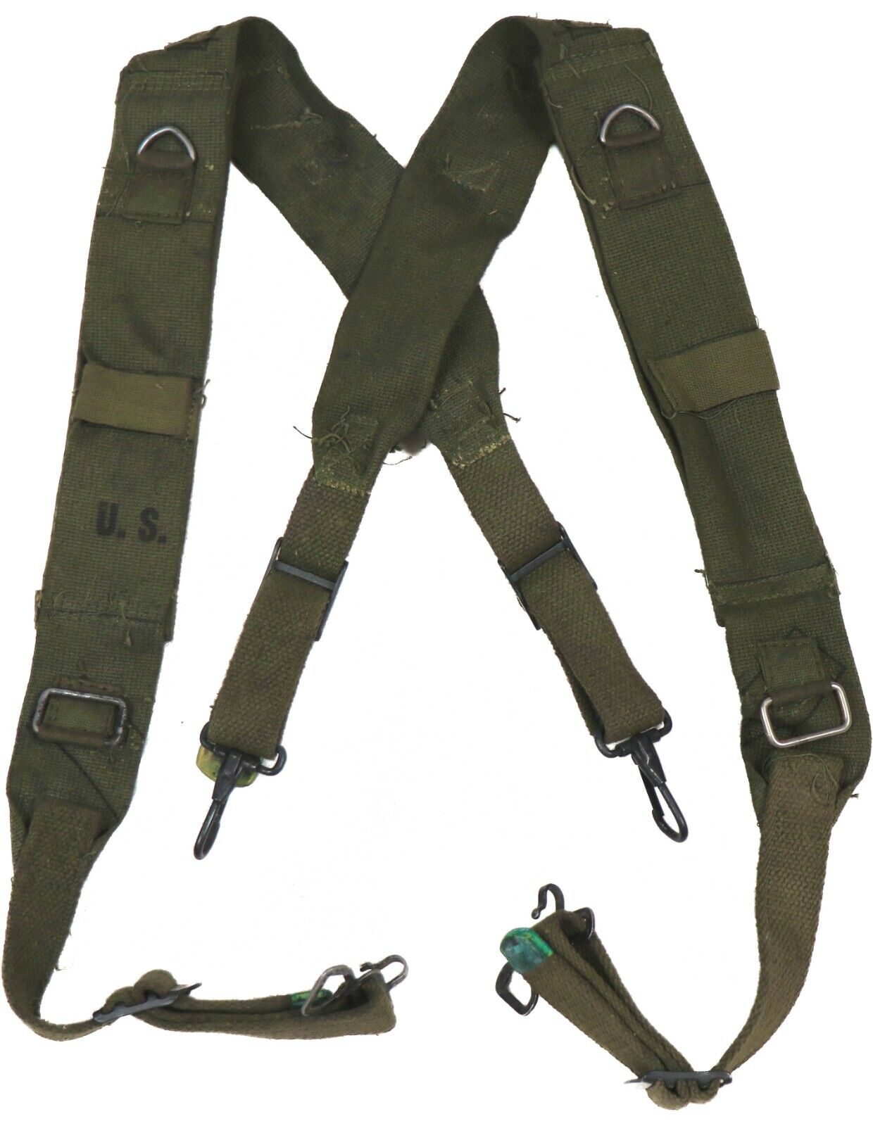 US Army WWII / Korean War M1945 Field Pack Suspenders OD Green M-45 M1944 WW2