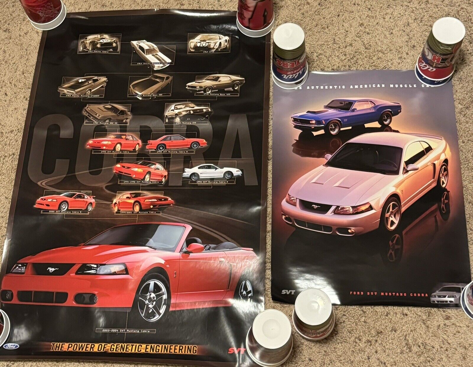 2 - Ford Dealer Posters featuring - 2003 - 2004 Mustang Cobra SVT - Terminator