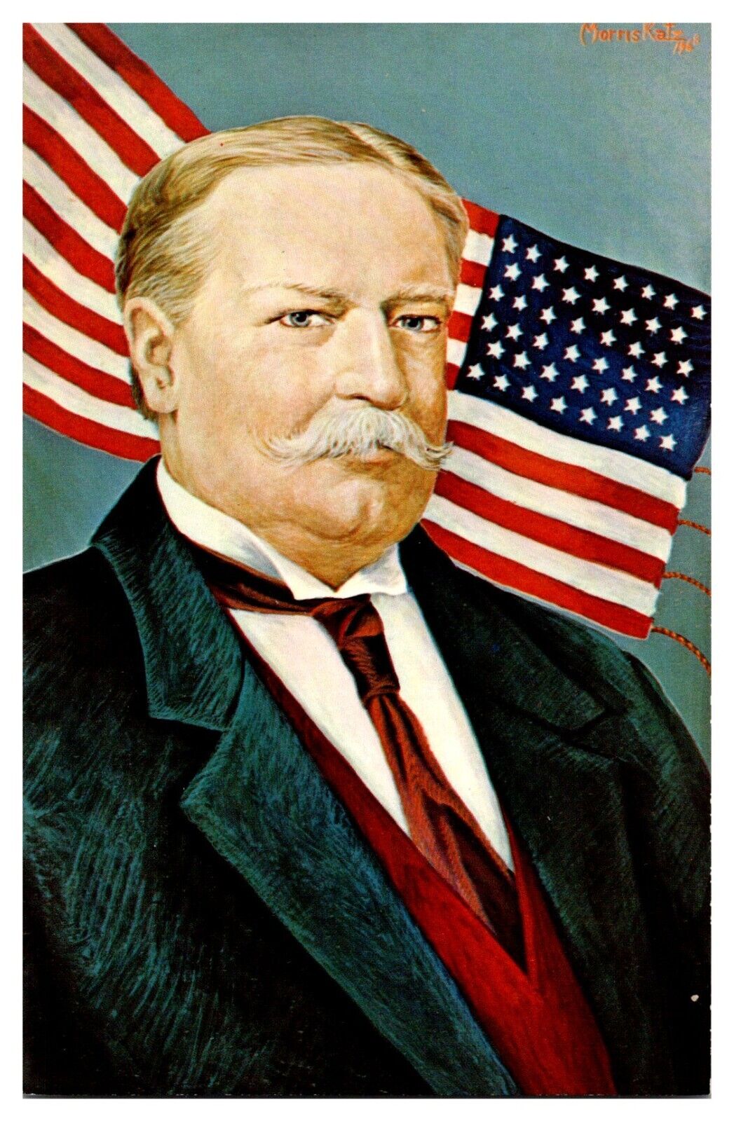 Vintage Postcard William H Taft 27th US President Unposted Morris Katz Divided
