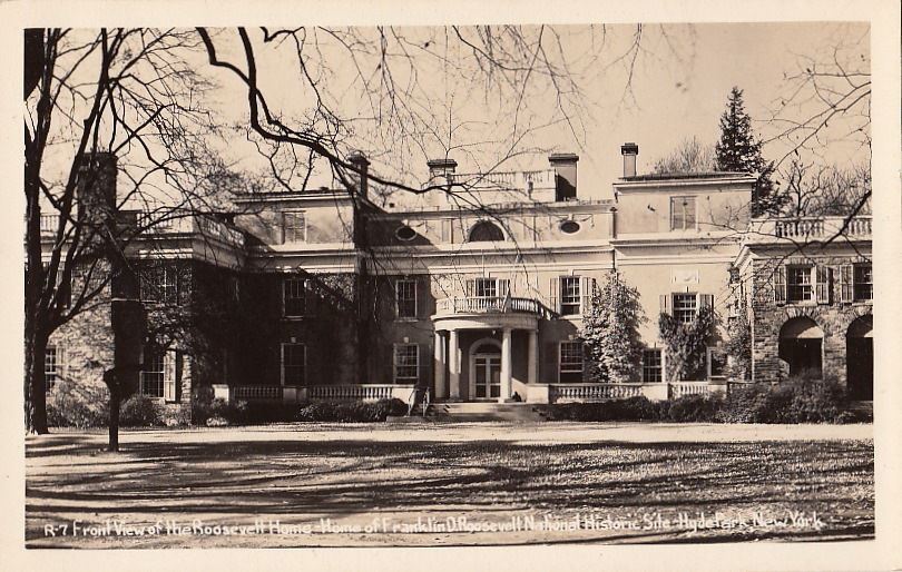  Postcard RPPC Front View Home Franklin Roosevelt Hyde Park NY 