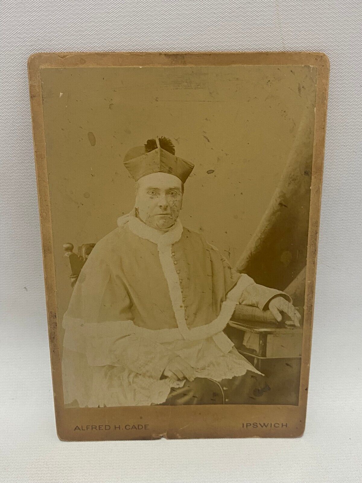Antique Real Photo Religious Man in Outfit Religion Hat Vintage Costume