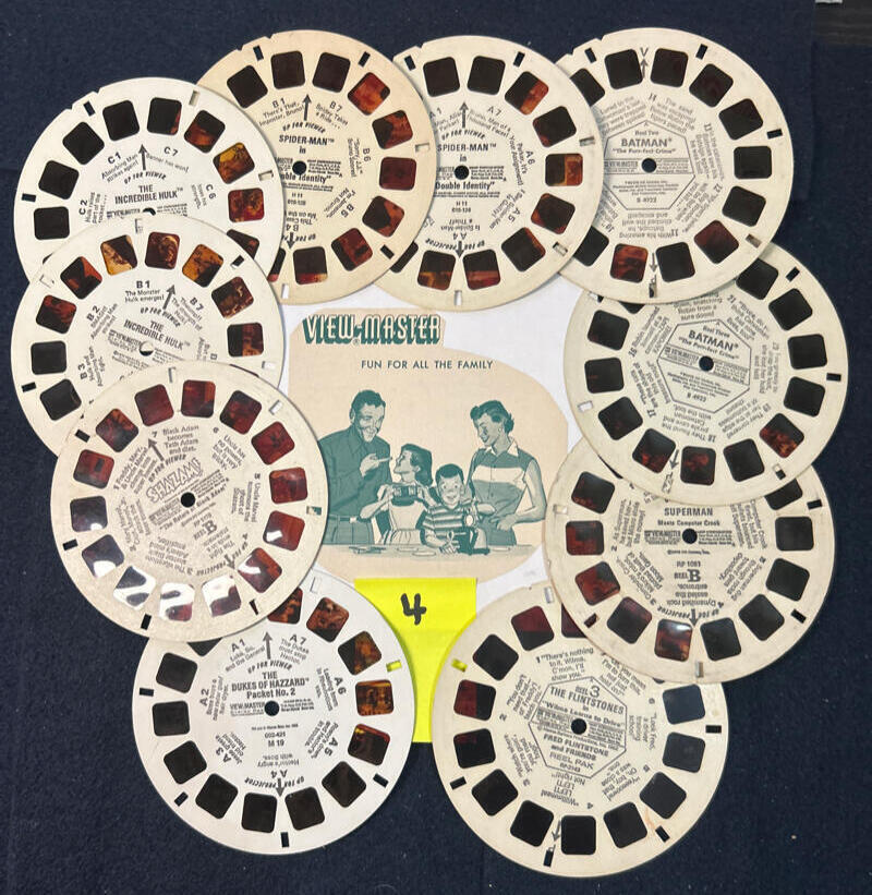 Bargain * Lot of 10 Viewmaster Reels * Cartoons * Red Tinted * Lot #4
