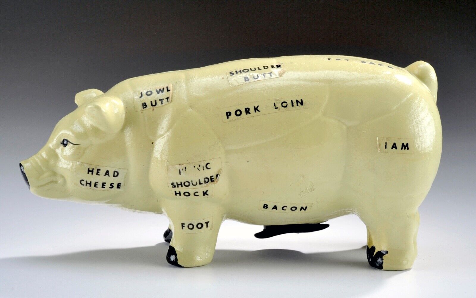 Vintage 1960's Advertising Premium Giveaway Ceramic Piggy Bank - Pork - Butcher