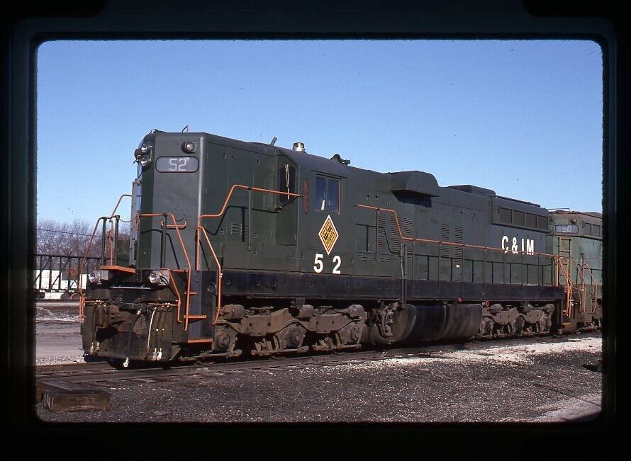 Original Railroad Slide CIM Chicago & Illinois Midland 52 SD9 at Springfield, IL