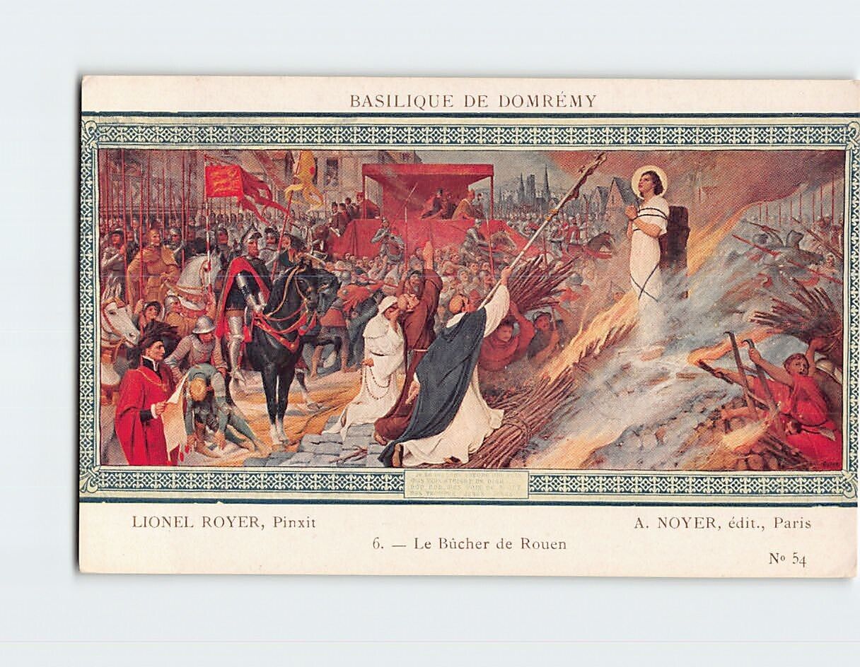 Postcard Le Bücher de Rouen Lionel Royer Basilique De Domremy France