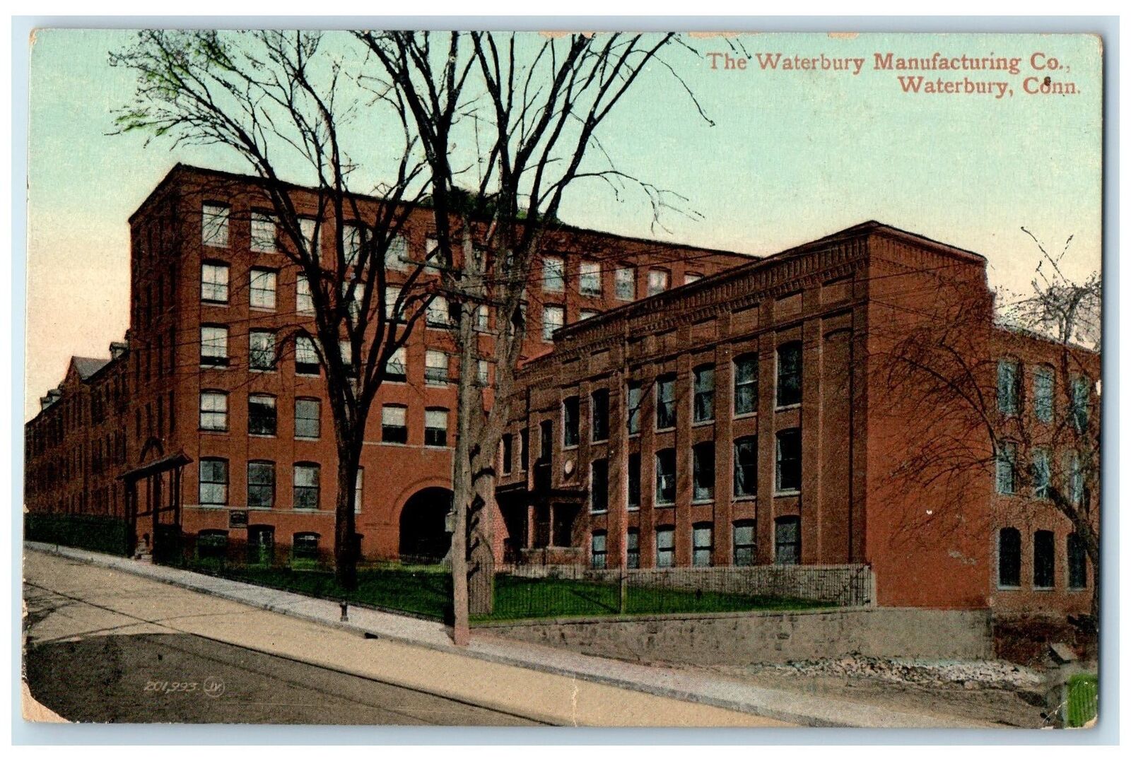 1913 The Waterbury Manufacturing Company Waterbury Connecticut CT Trees Postcard