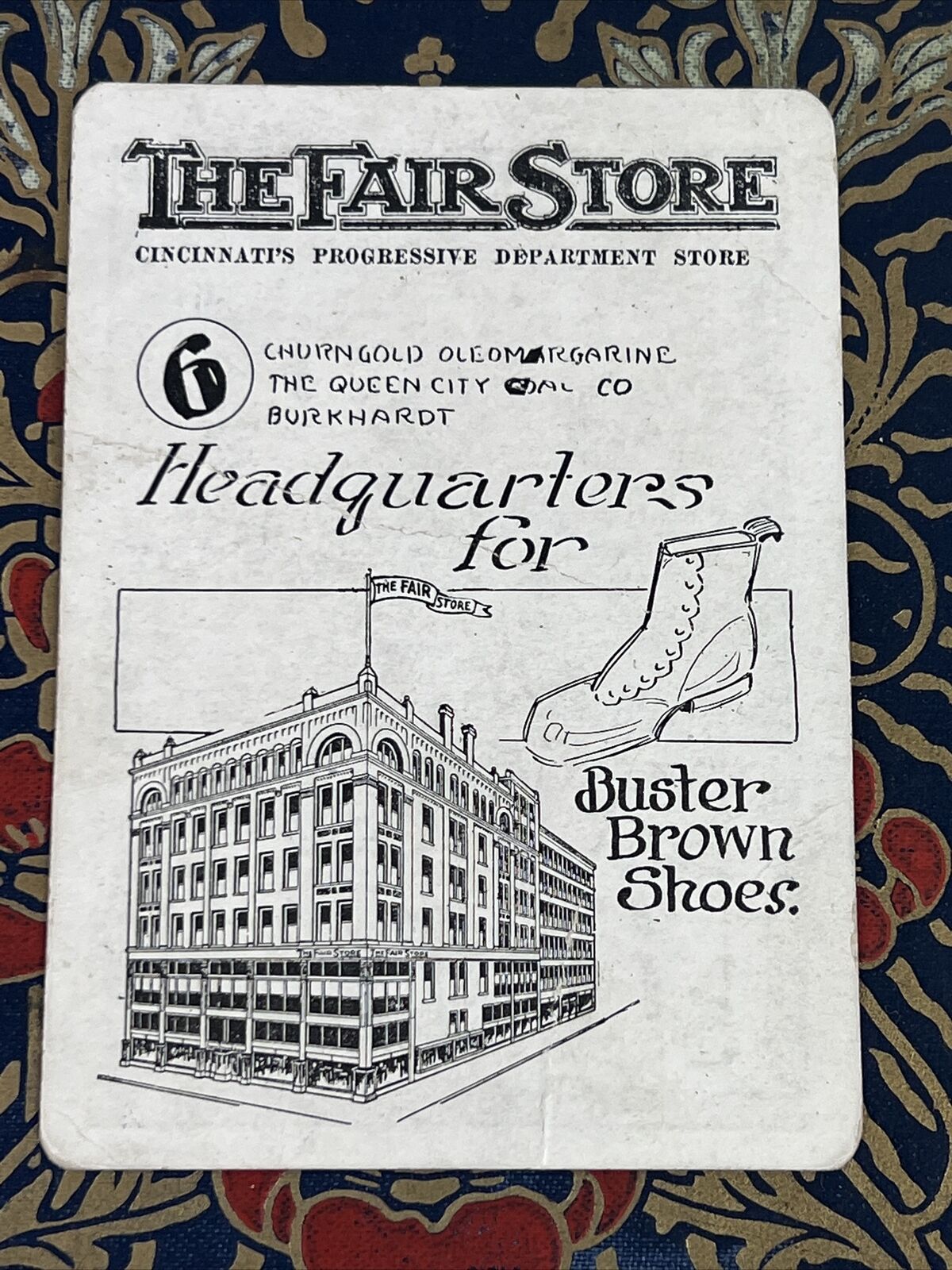 Cincinnati Ohio 1900’s The Fair Store Card Queen City Burkhardt Buster Brown