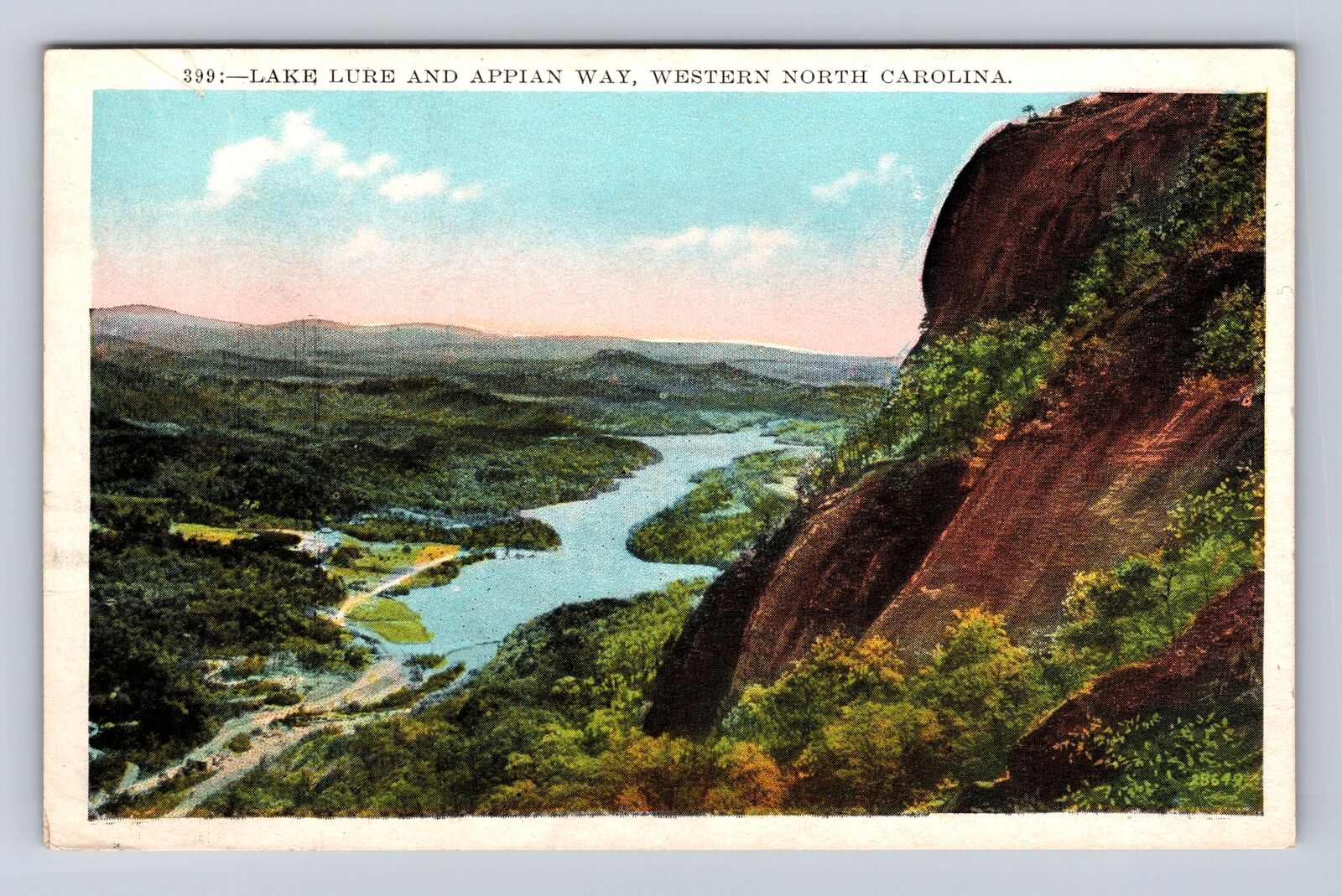 NC-North Carolina, Lake Lure, Appian Way, Antique Vintage Souvenir Postcard