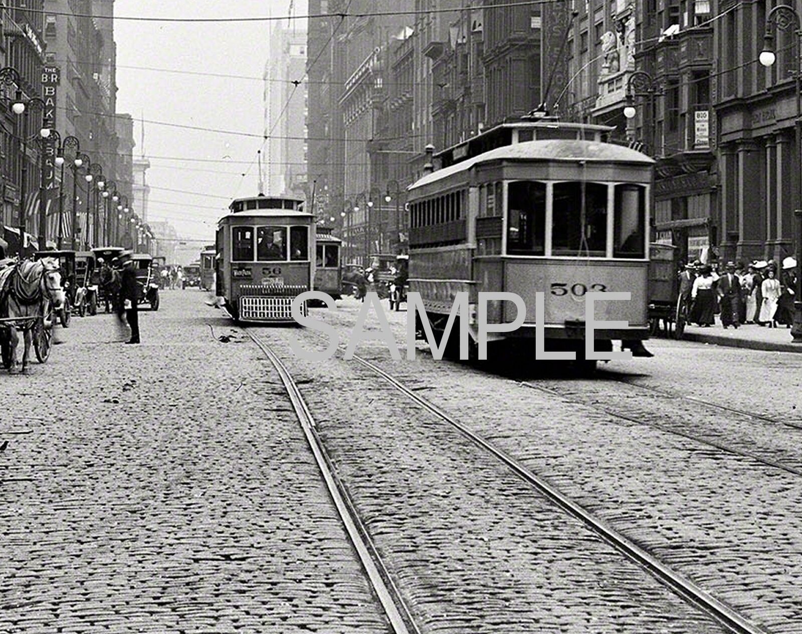 1911 STREET CARS in CLEVELAND 8.5x11 Photo