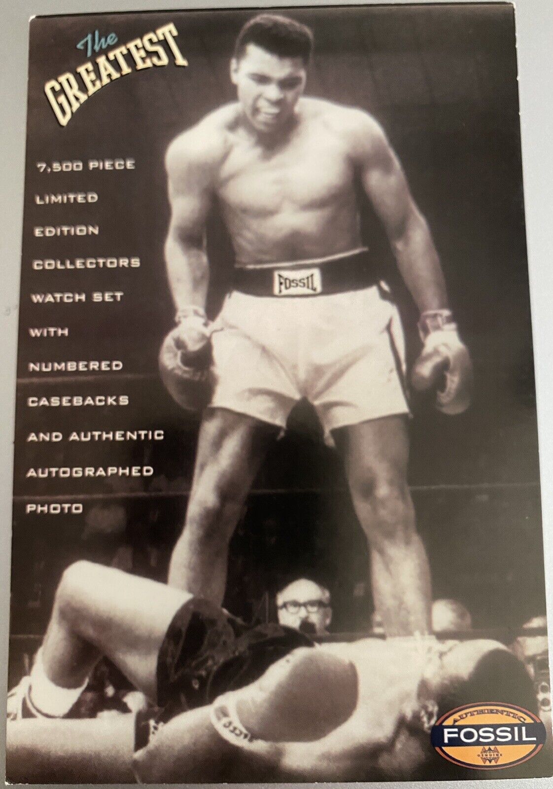 Vintage 1993 Advertising Postcard Muhammad Ali Fossil Watch Carson Pirie Scott