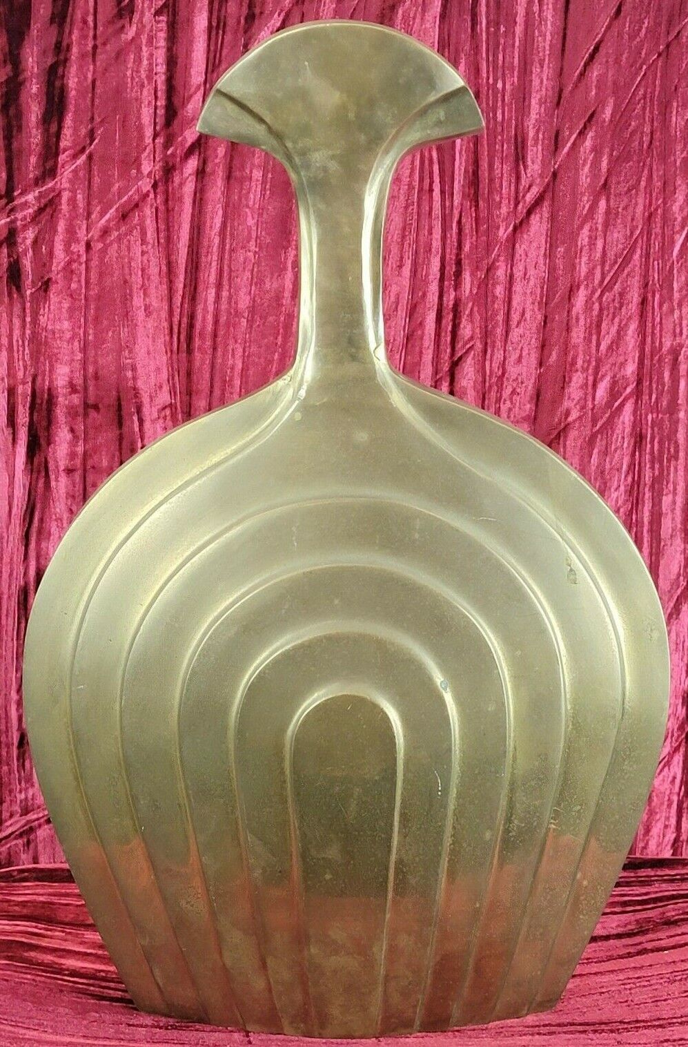 Large 9lb Antique Vintage Classic Art Nouveau India Brass Vase